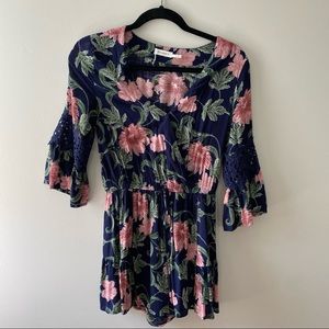 Blu Pepper Floral Romper